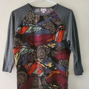 LulaRoe Gray Shirt With Abstract Print